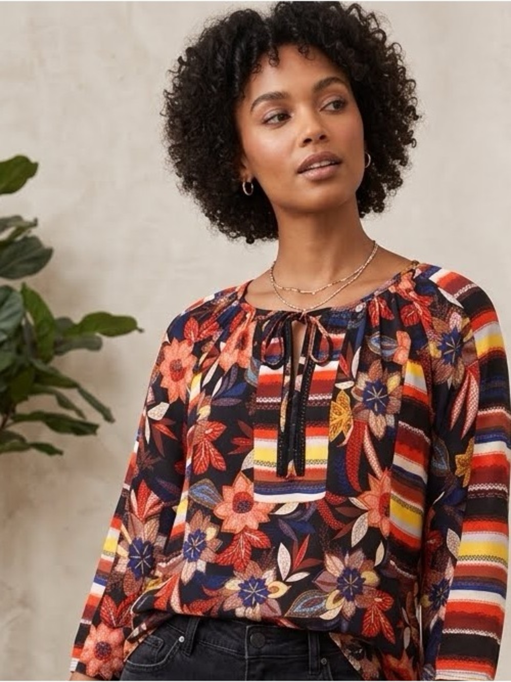 Bohemian 70’s Colourful Floral  Small/medium Top